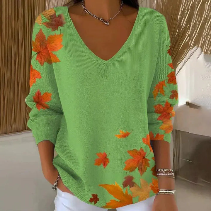 Carivella - Maple Leaf Relaxed Knit Sweater