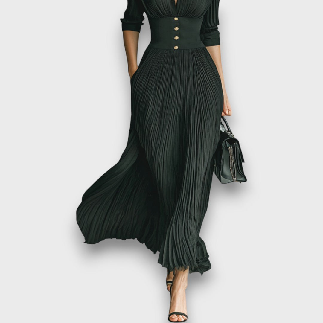 Miryn - Elegant Pleated Maxi Dress