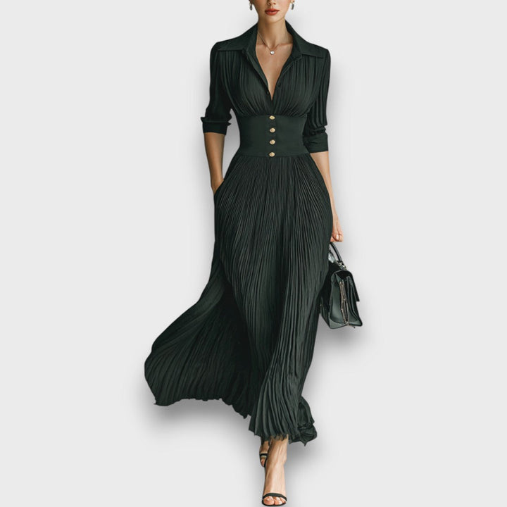 Miryn - Elegant Pleated Maxi Dress