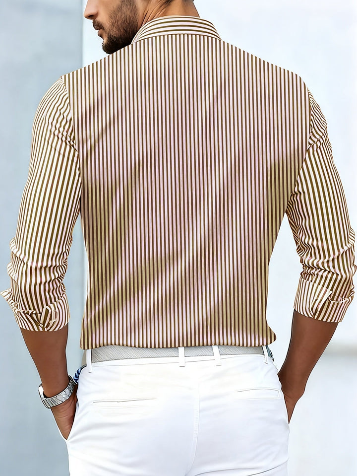 Bexhill - Vintage-Wash Long Sleeve Striped Shirt