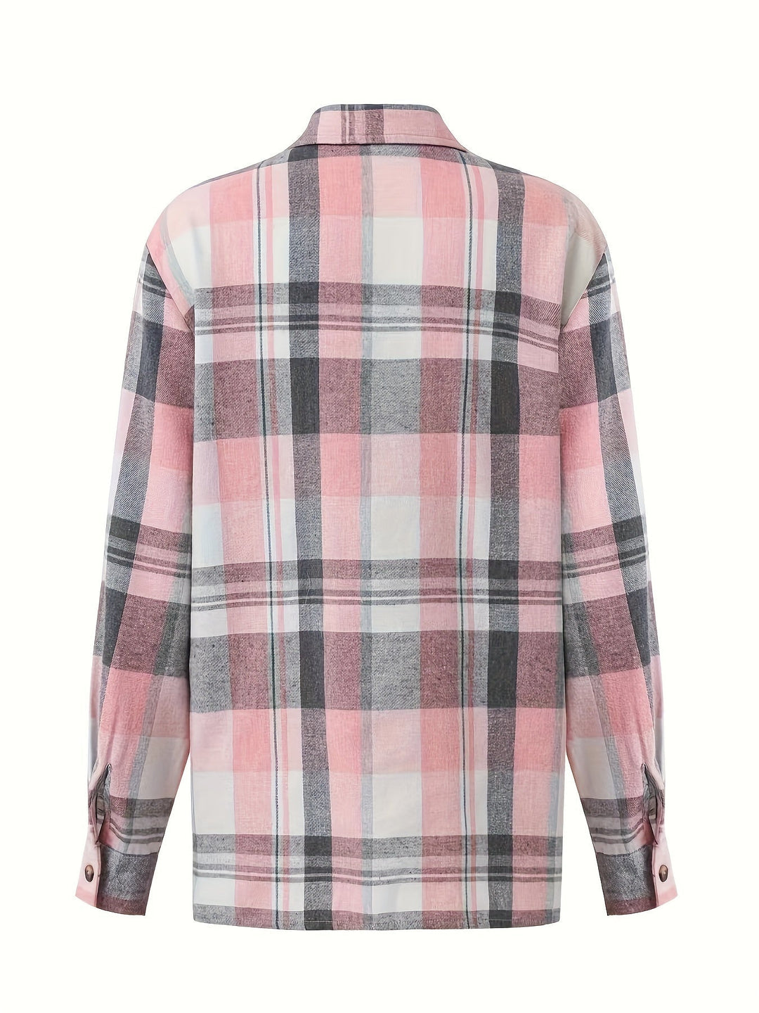 Annora - Casual Brushed Plaid Shirt Jacket