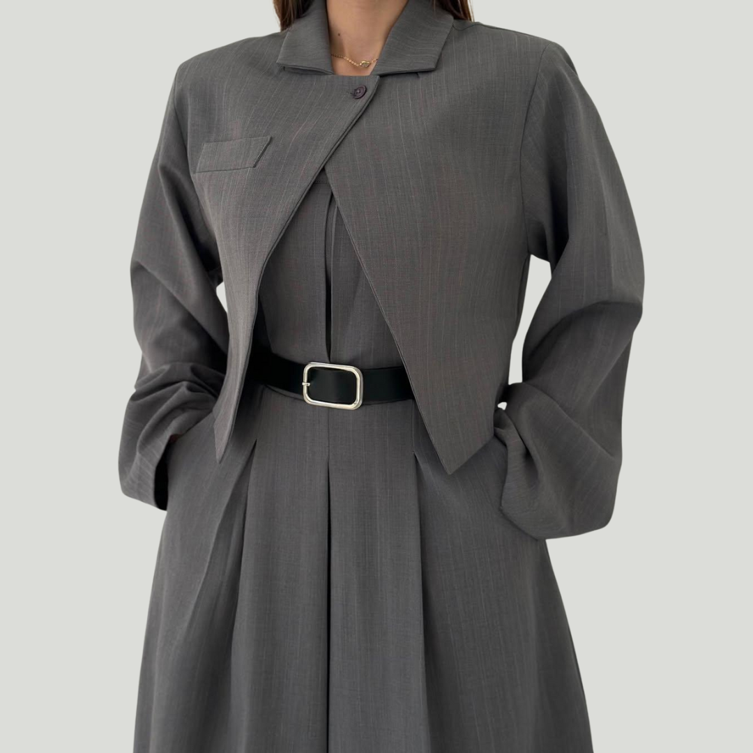 Lorayae - Soft-Touch Wide-Leg Jumpsuit & Jacket Set