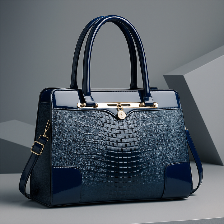 Aeryn - Structured Croc-Effect Handbag