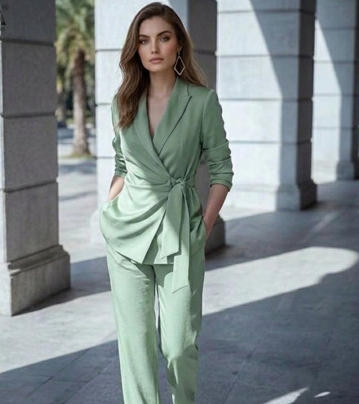 Solenne - Tailored Wide-Leg Two-Piece Set