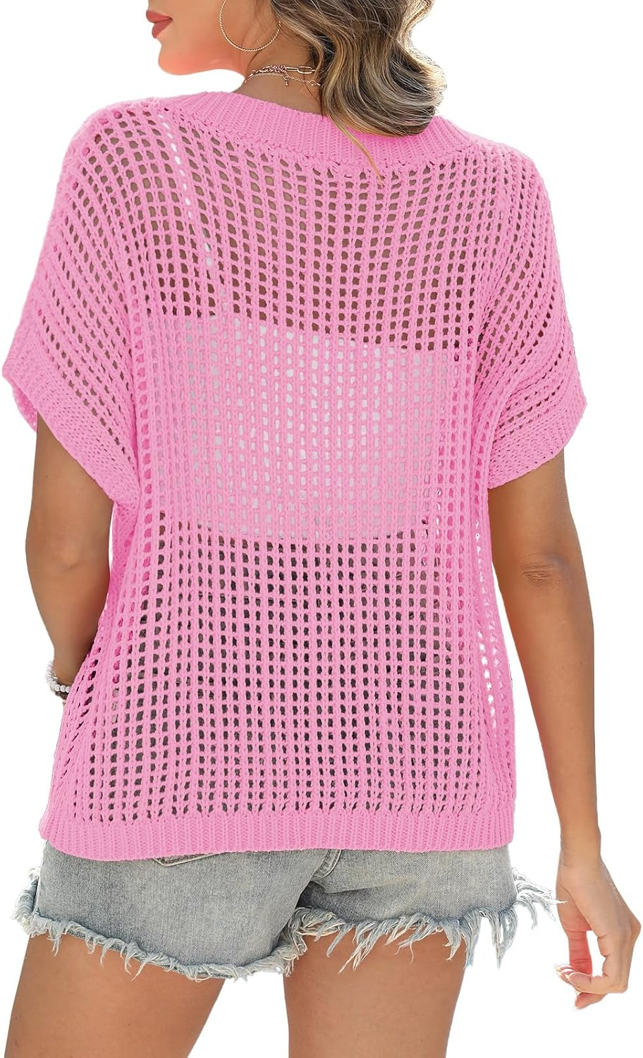 Hallie - Airy Openwork Knit Top