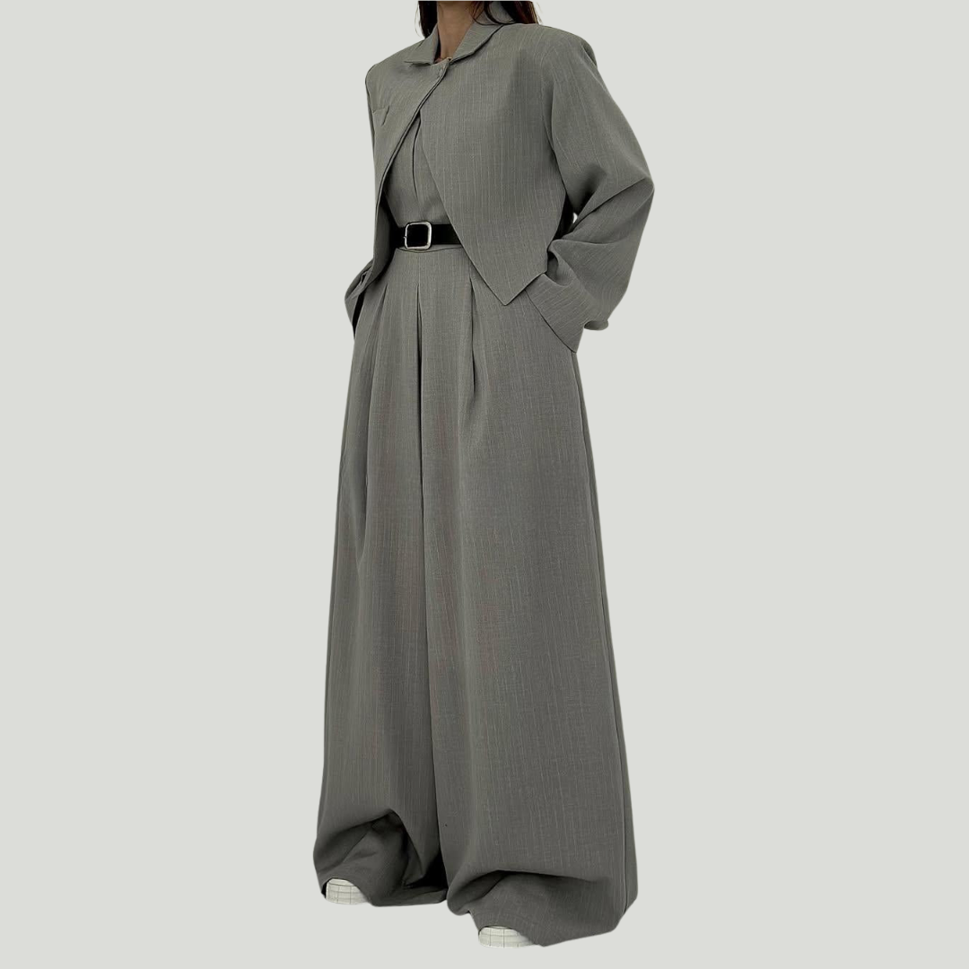 Lorayae - Soft-Touch Wide-Leg Jumpsuit & Jacket Set