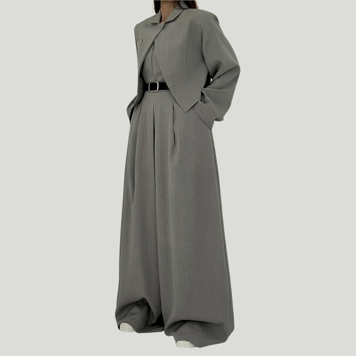 Lorayae - Soft-Touch Wide-Leg Jumpsuit & Jacket Set