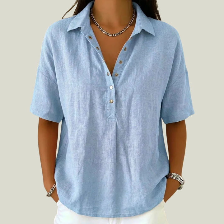 Nina - Soft-Touch Collared Blouse