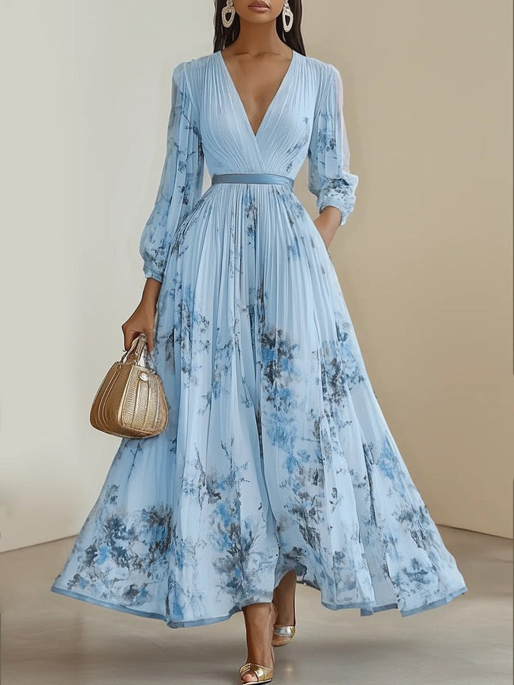 Nadia - Floral Pleated Midi Dress