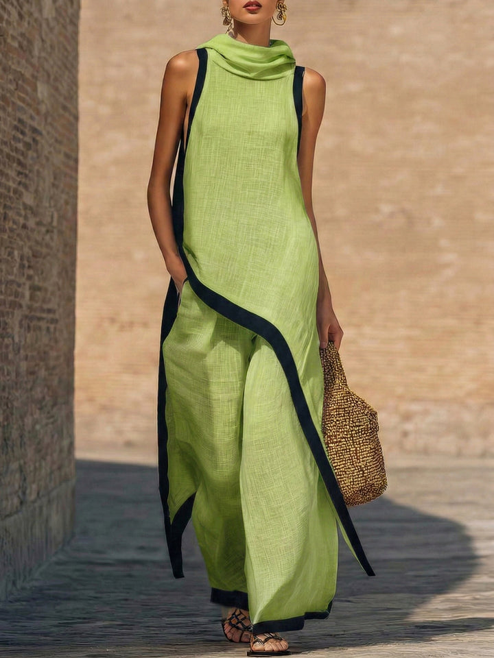 Maranta - Asymmetric Tunic & Wide Leg Trousers Set