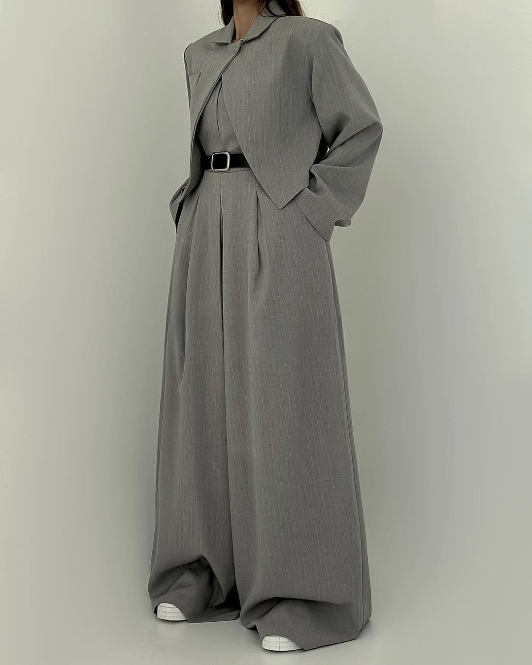 Lorayae - Soft-Touch Wide-Leg Jumpsuit & Jacket Set