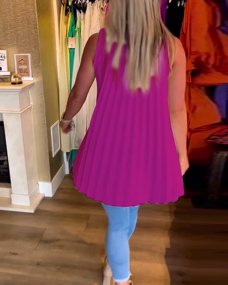 Taisa - Soft-Touch Ruffled Sleeveless Top