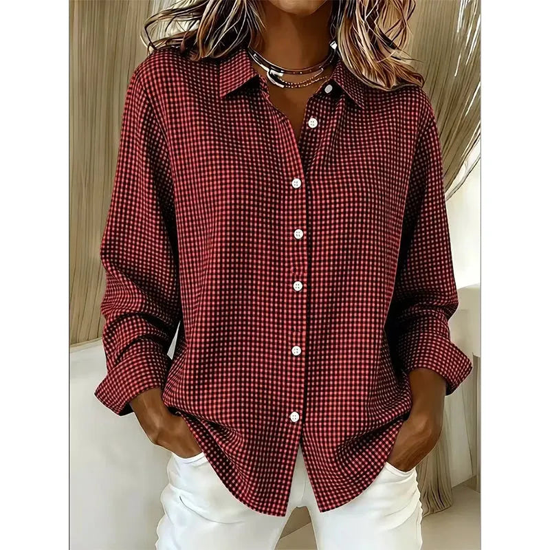 Illyssia - Classic Gingham Button Blouse