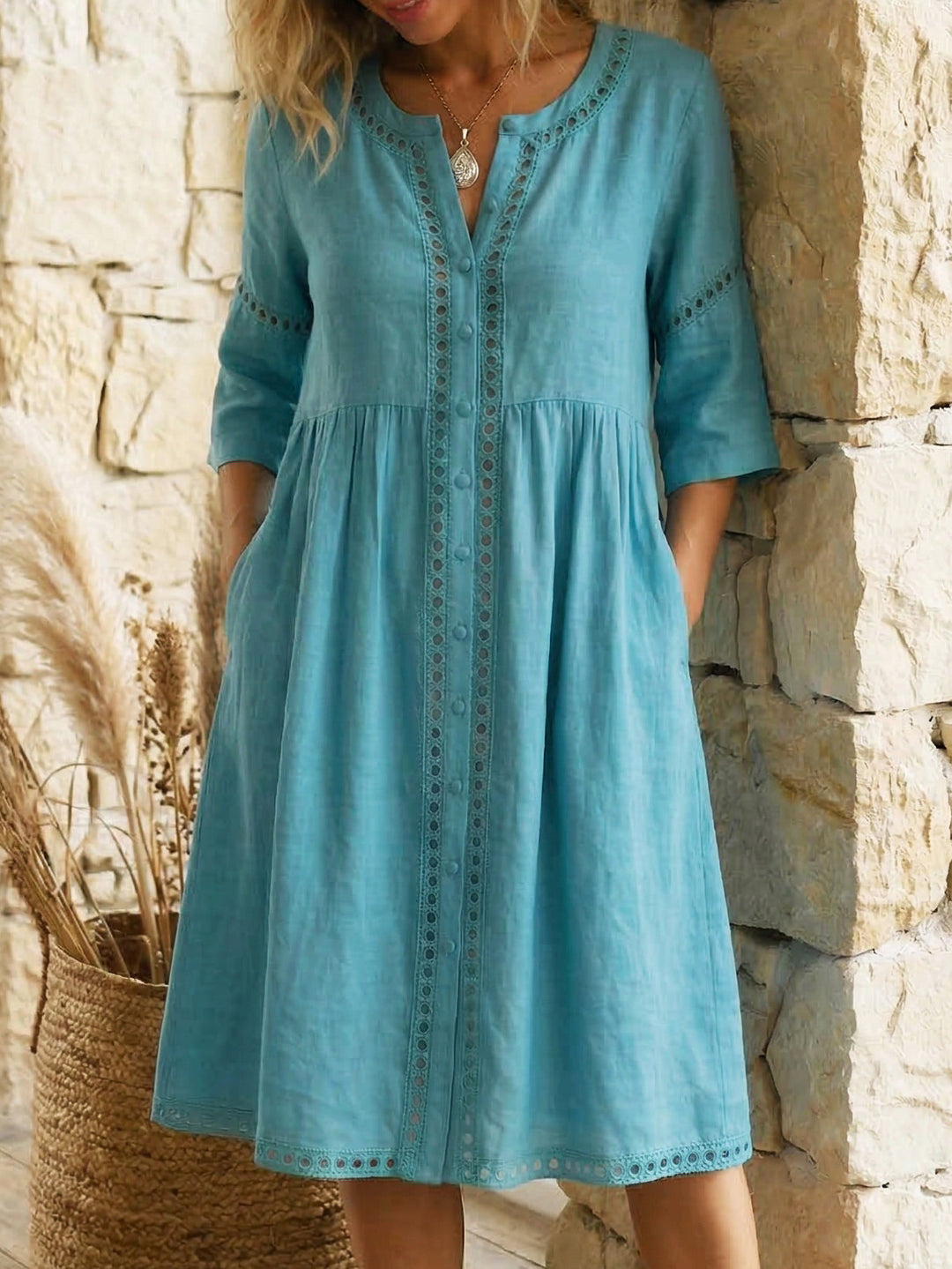 Harlow - Premium Linen Midi Dress