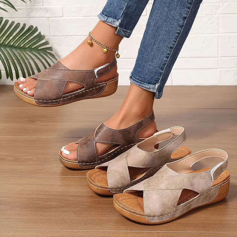 Lacey - Cross Strap Comfort Sandals