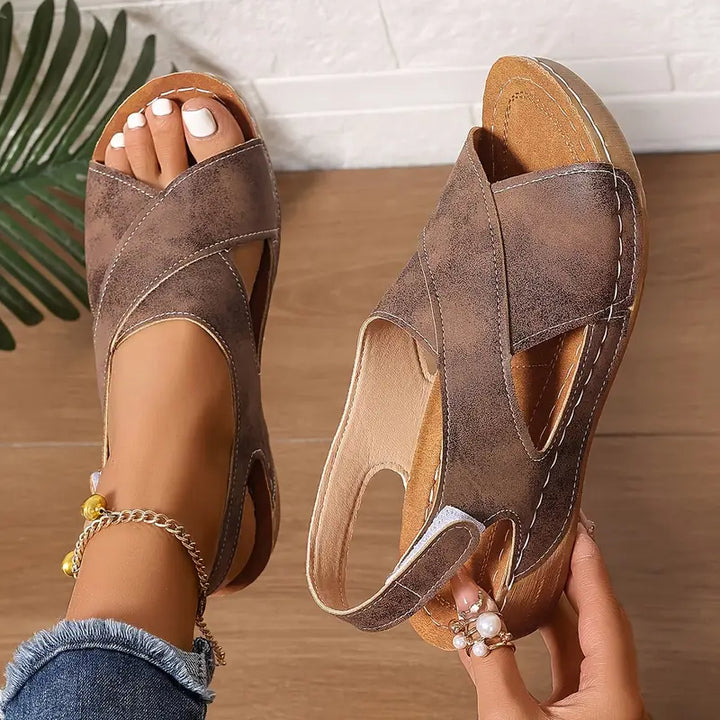 Lacey - Cross Strap Comfort Sandals