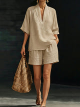 Senna - Breezy V Neck Two Piece Set