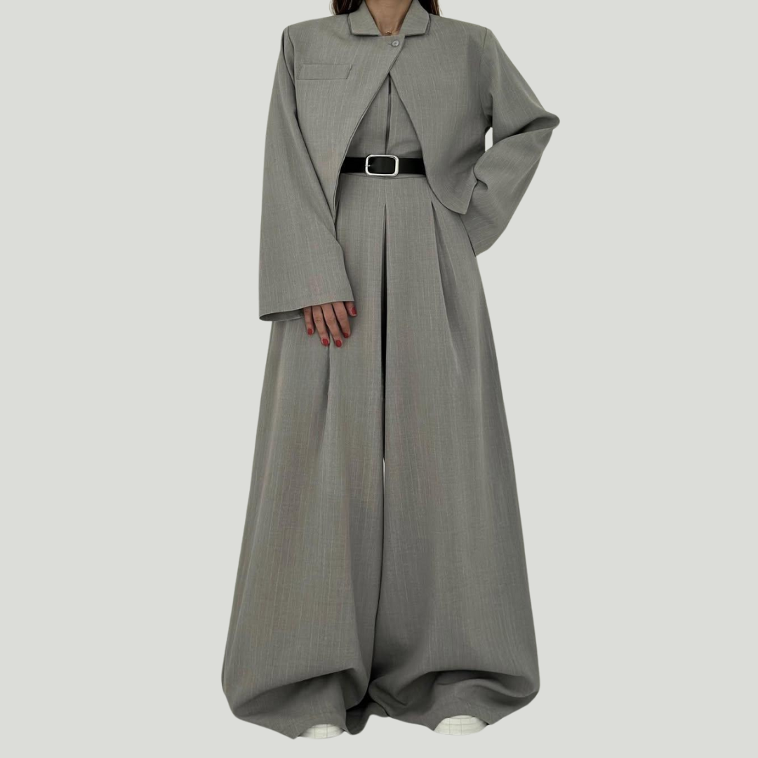 Lorayae - Soft-Touch Wide-Leg Jumpsuit & Jacket Set