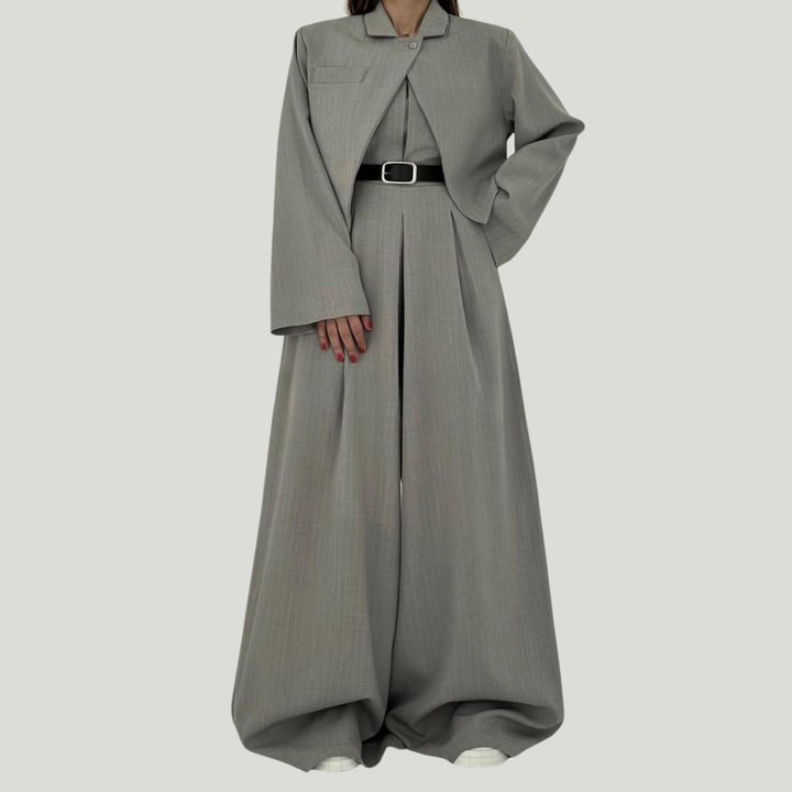 Lorayae - Soft-Touch Wide-Leg Jumpsuit & Jacket Set