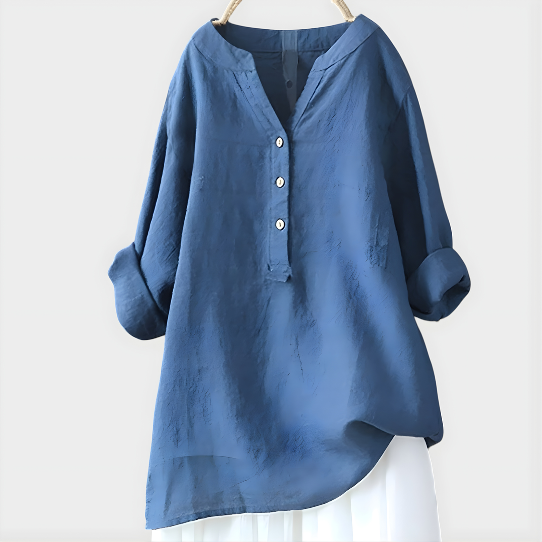 Fenella - Button Front Tunic Blouse