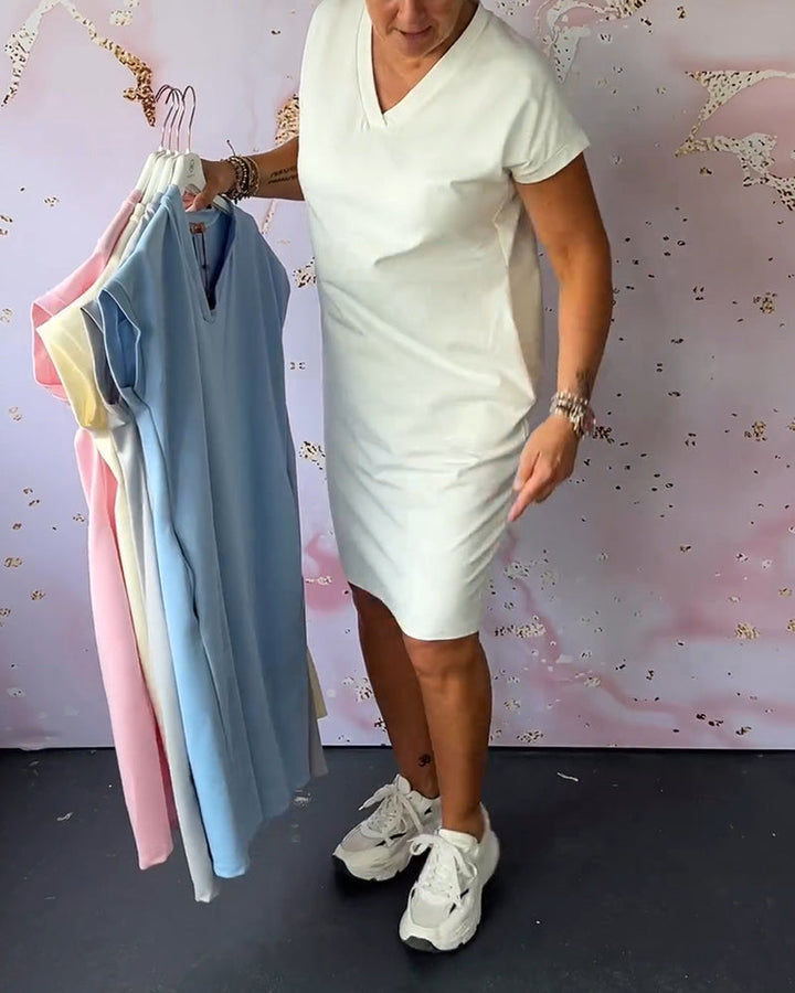 Virella - Soft-Touch V-Neck Summer Dress