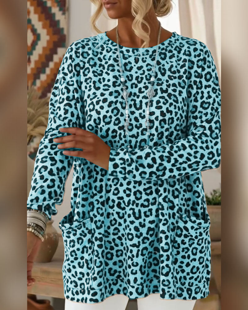Primelia - Soft-Touch Leopard Long Sleeve Top