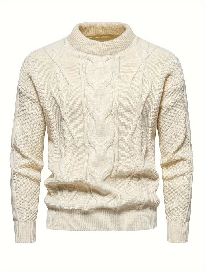 Kael - Cable Knit Mock Neck Sweater
