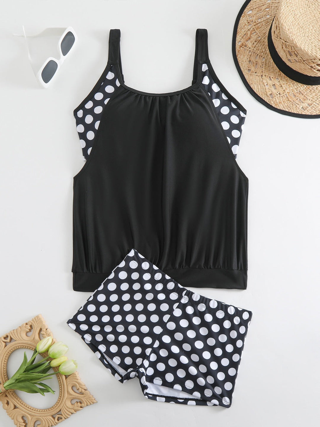Celandine - Quick-Dry Retro Polka Dot Bikini Set