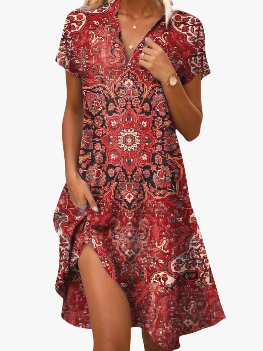 Leorine - Soft-Touch Floral Midi Dress