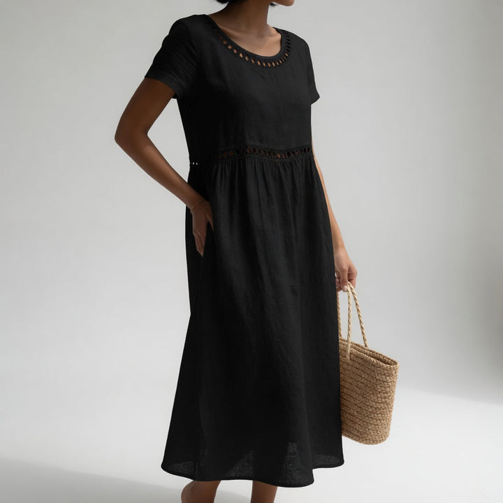 Ysoline - Soft-Touch Embroidered Midi Dress