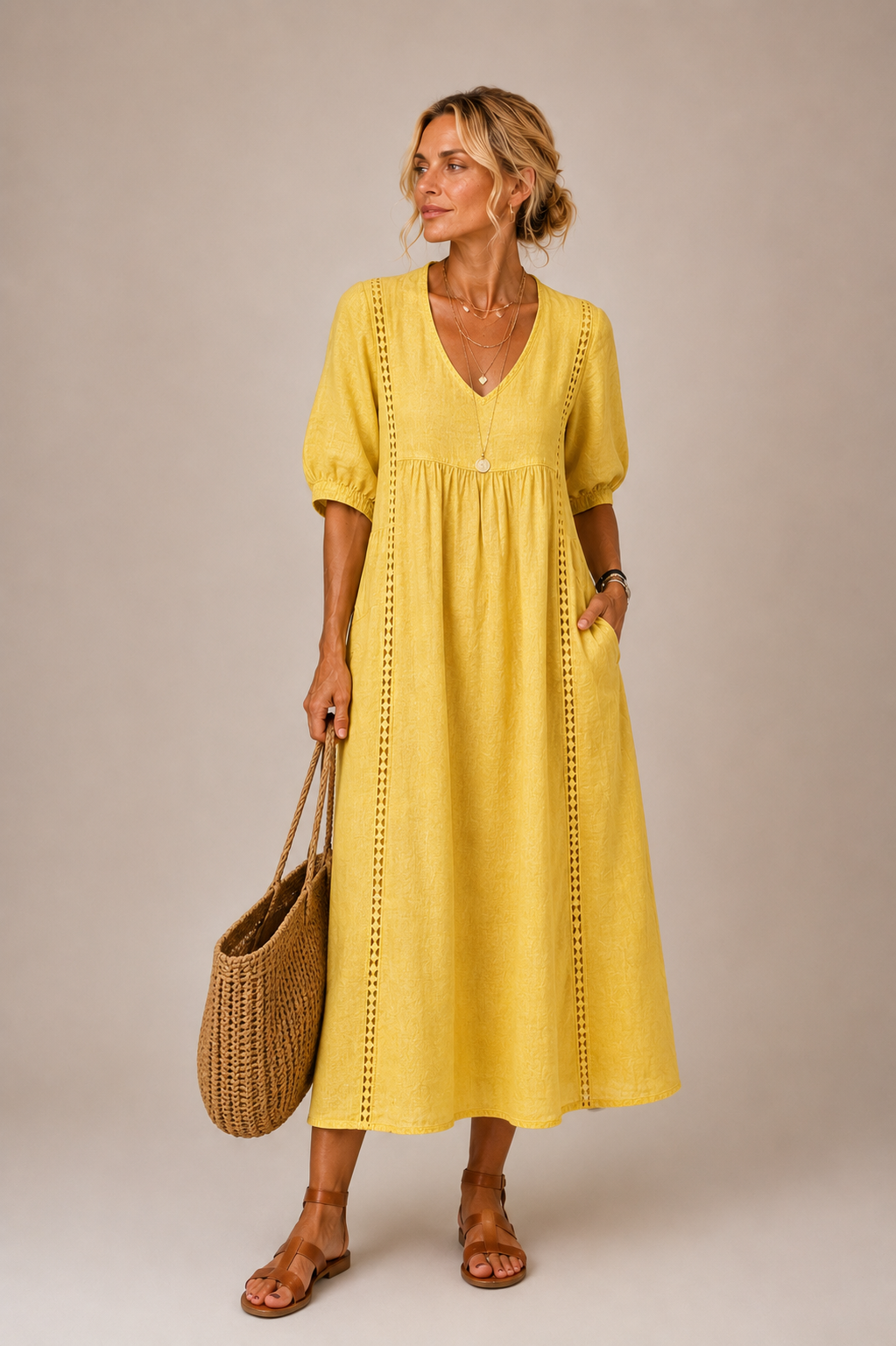 Serenia - Lightweight Lace-Trim Blouse