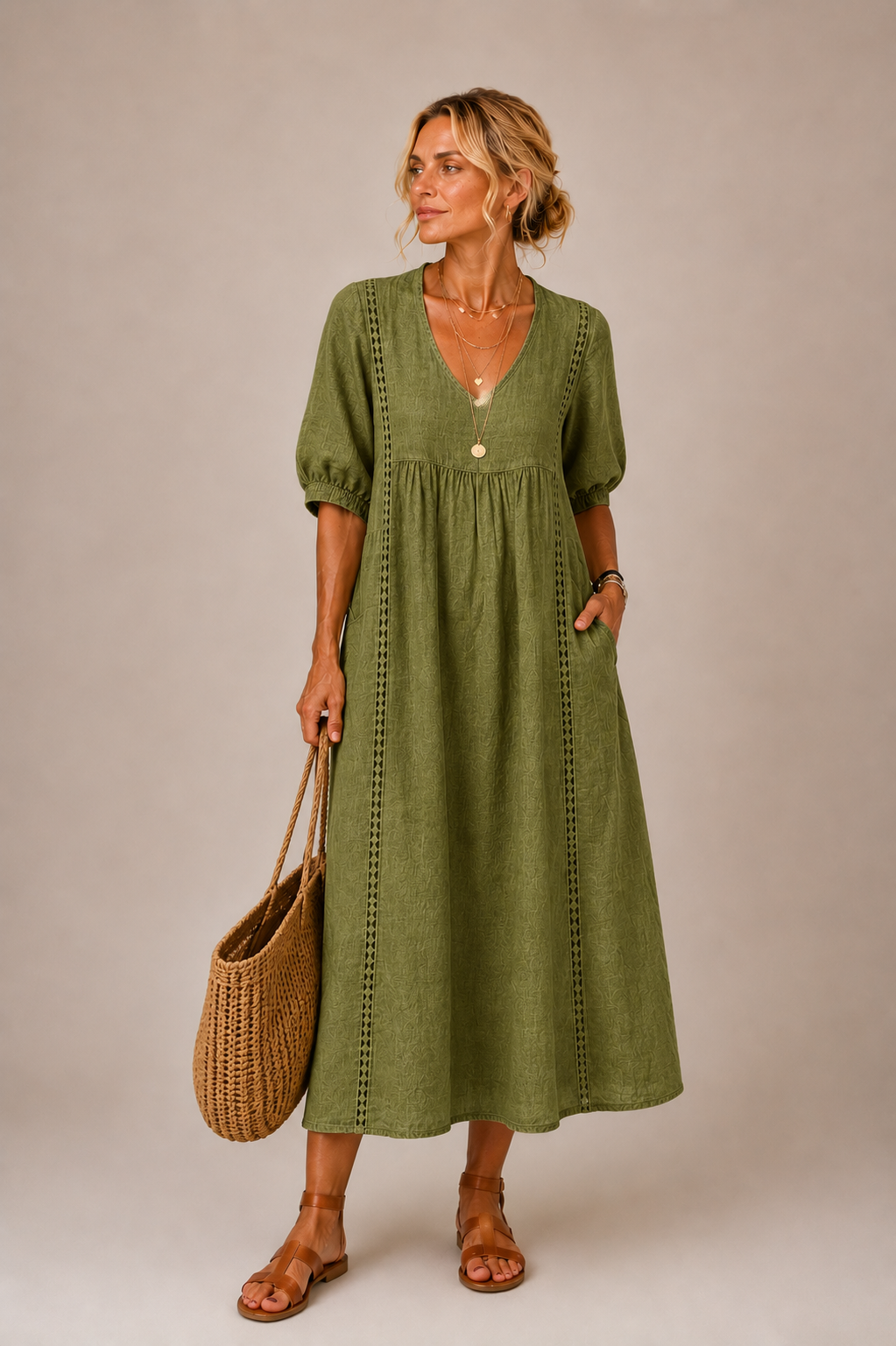 Serenia - Lightweight Lace-Trim Blouse
