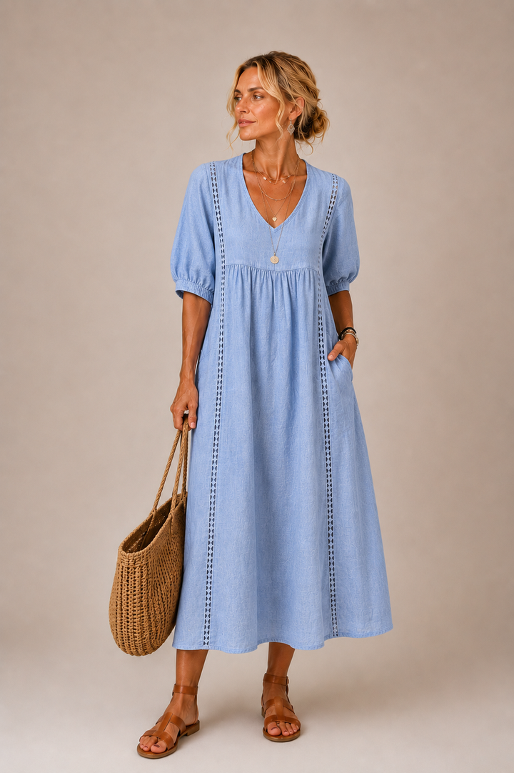 Serenia - Lightweight Lace-Trim Blouse