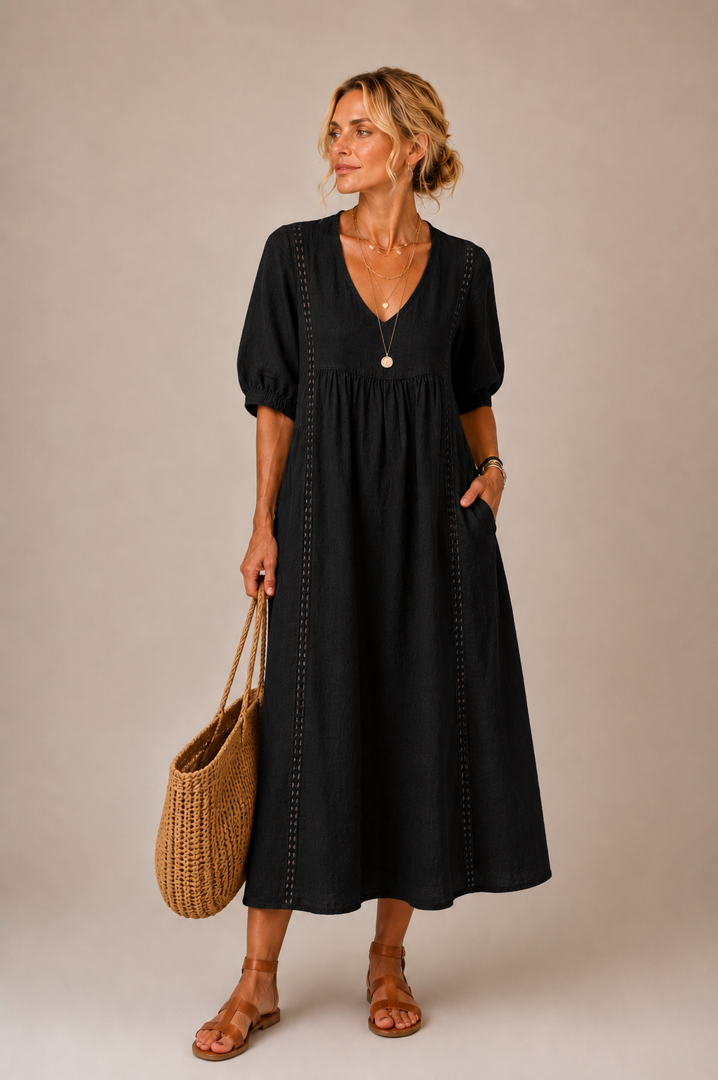 Serenia - Lightweight Lace-Trim Blouse