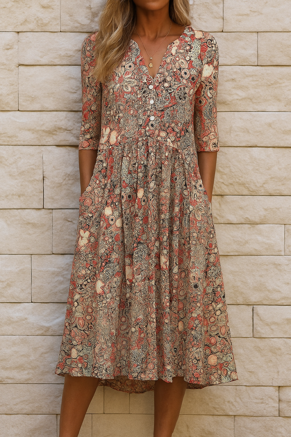 Lirenne - Soft-Touch Midi Dress