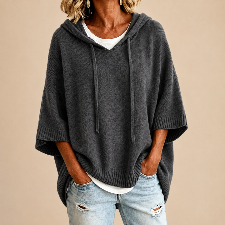 Delavique - Oversized Hooded Knit Sweater