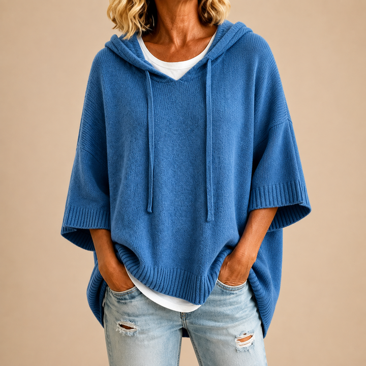 Delavique - Oversized Hooded Knit Sweater