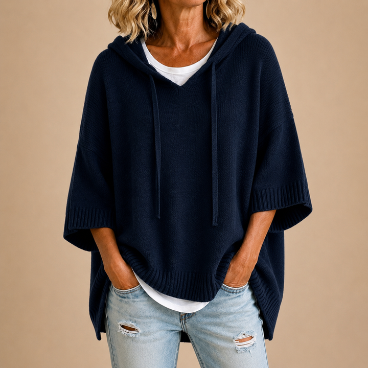 Delavique - Oversized Hooded Knit Sweater