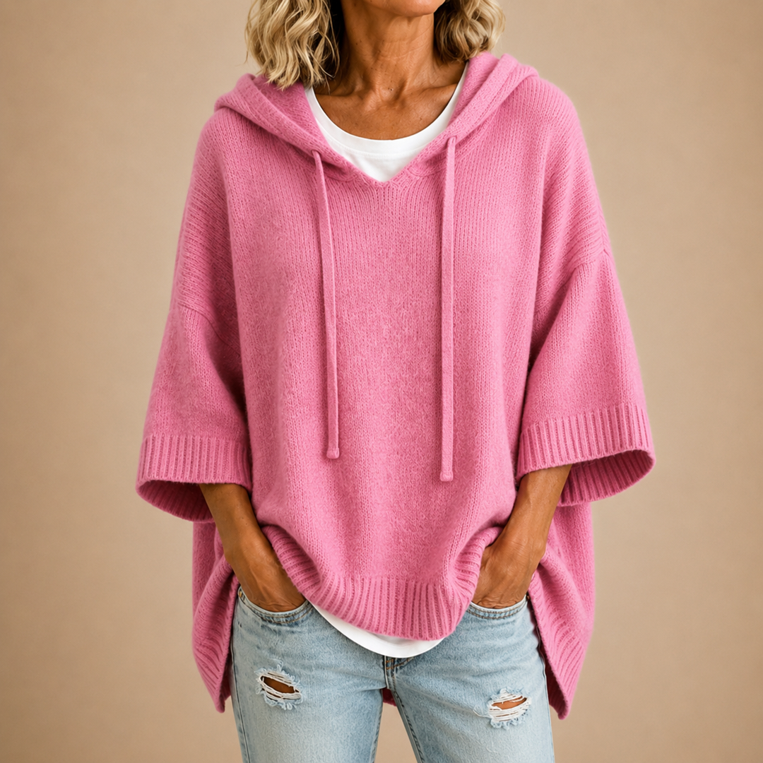 Delavique - Oversized Hooded Knit Sweater