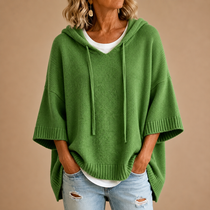 Delavique - Oversized Hooded Knit Sweater