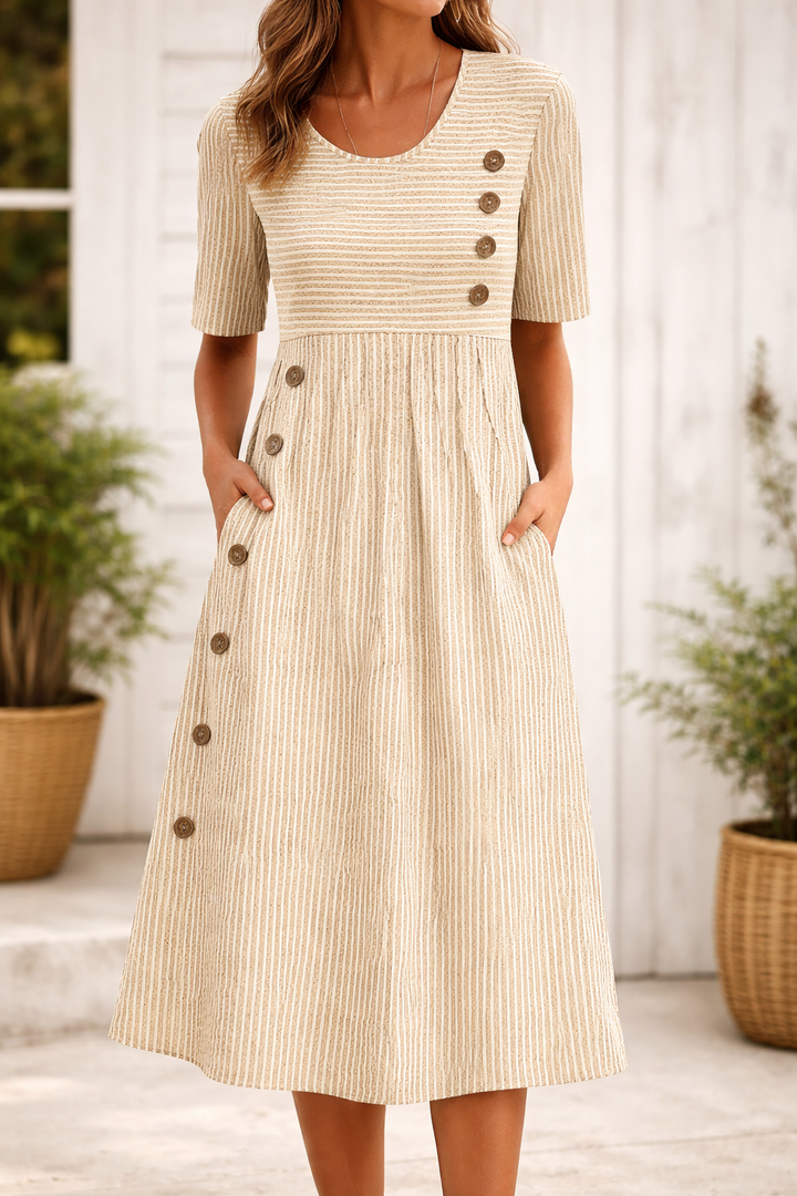 Maelissa - Refined Striped Midi Dress