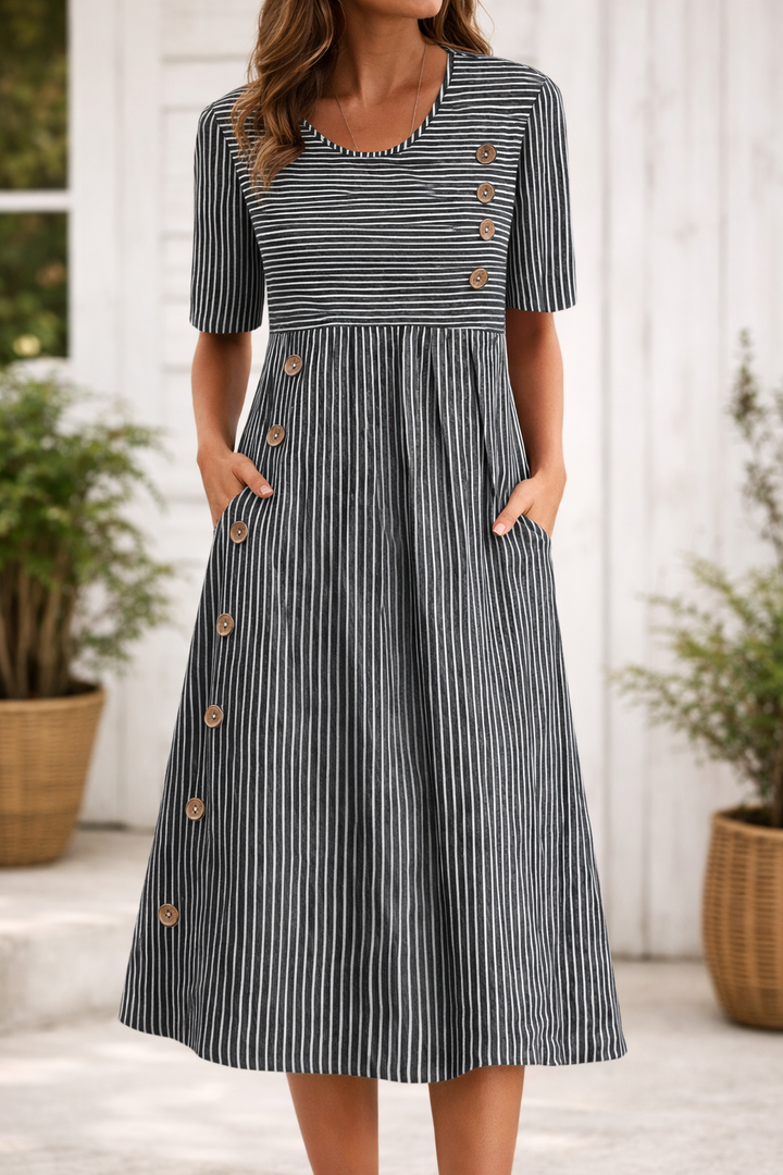 Maelissa - Refined Striped Midi Dress