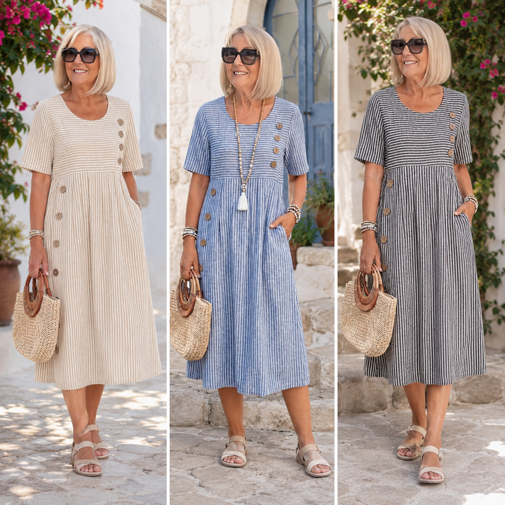 Carmina - Soft-Touch Striped Midi Dress
