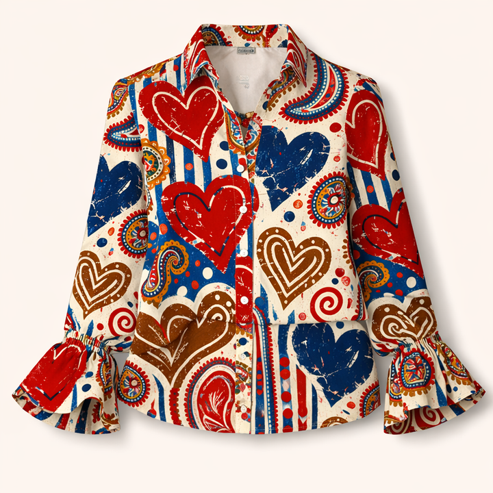 Arinelle - Soft-Touch Heart-Print Blazer