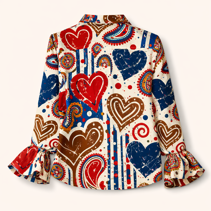 Arinelle - Soft-Touch Heart-Print Blazer