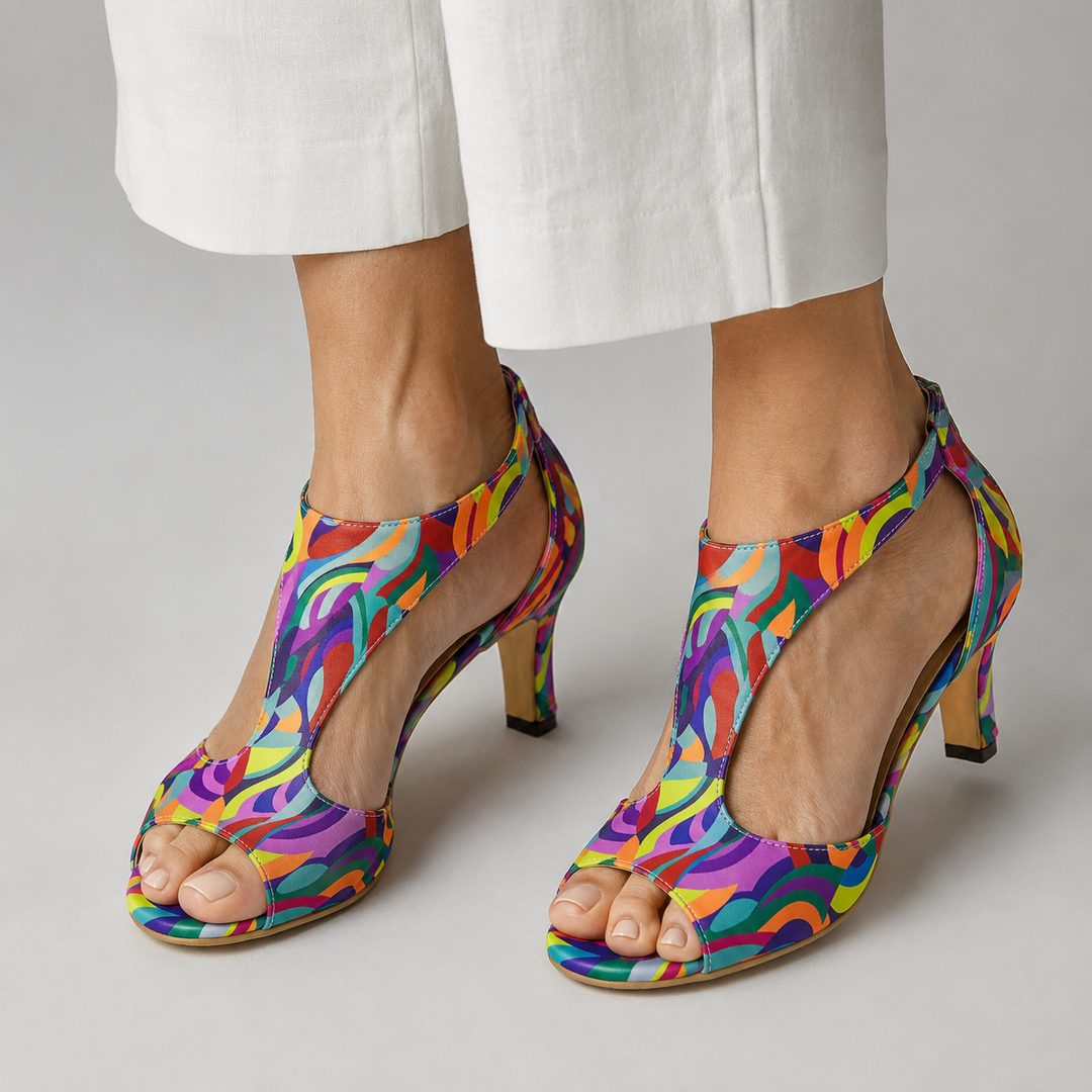 Corabelle - Elegant T-Bar Heeled Sandals