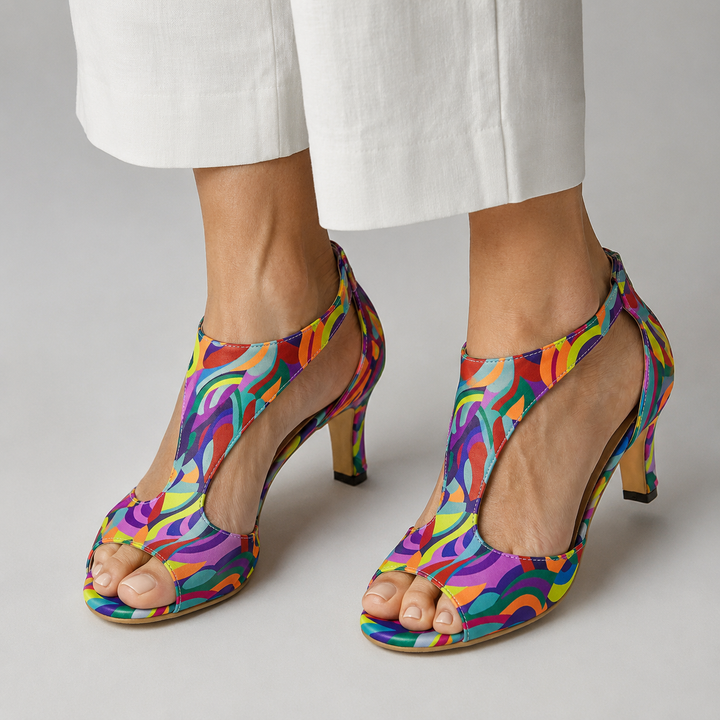 Corabelle - Elegant T-Bar Heeled Sandals