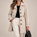 Romy - Tailored Button Front Mid Length Coat