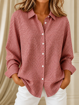 Imani - Classic Check Long Sleeve Blouse