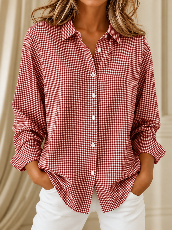 Imani - Classic Check Long Sleeve Blouse